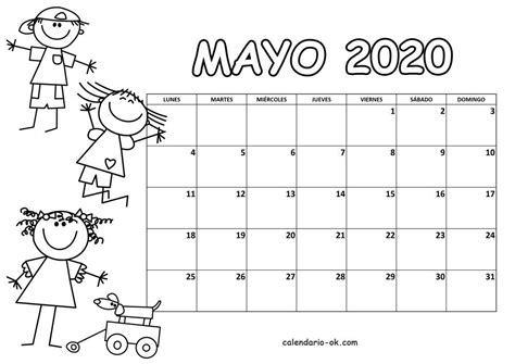 Calendario Mes De Mayo 2020 Para Imprimir Para Ninos Images And