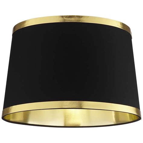 Black And Gold Metallic Drum Lamp Shade 13x15x10 Spider 73c76