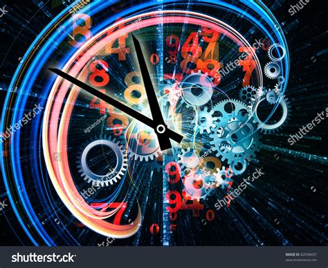 Abstract Interplay Of Clock Symbols And Graphic Elements On The Subject