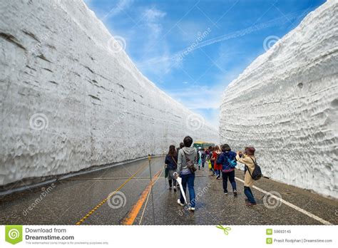 Snow Wall At Tateyama Mountain Japan Editorial Photo
