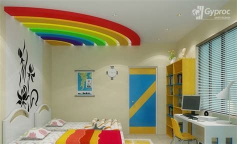 Rainbow Ceiling In Kids Bedroom Ceiling Design Bedroom Pop False