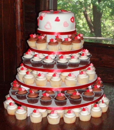Pink And Red Hearts Wedding Cupcake Tower What A Lovely Way To Say I