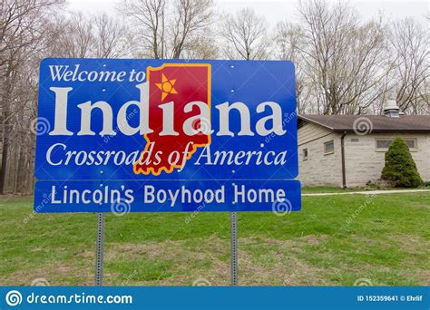 Welcome To Indiana State Signpost Editorial Image
