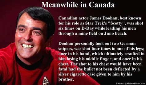 Fact Check Was James Doohan Shot Six Times On D Day Trekking Quotes