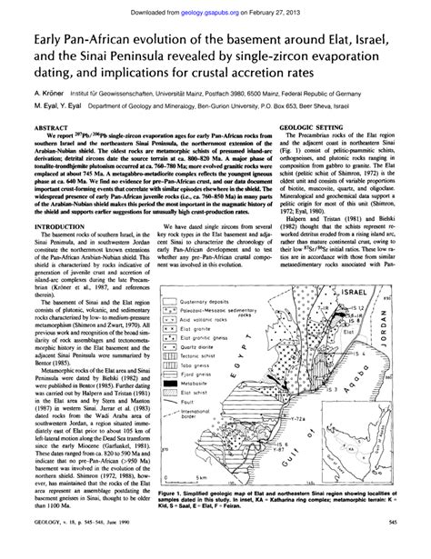 Pdf Early Pan African Evolution Of The Basement Around Elat Israel