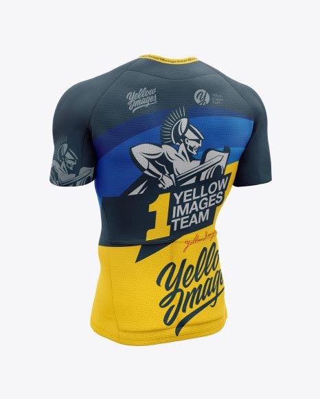 Present your design on this mockup. Men's Cycling Jersey Mockup in Apparel Mockups on Yellow ...