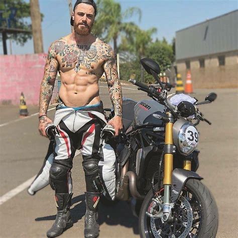 Motard Sexy Hot Guys Tattoos Bike Leathers Motorcycle Suit Biker