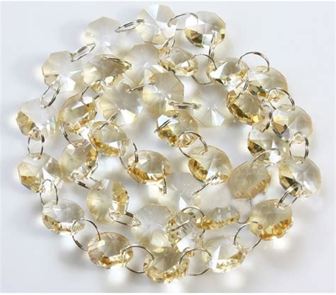 86piece Champagne Ball Chain Clear Glass Crystal Diy Iridescent Garland