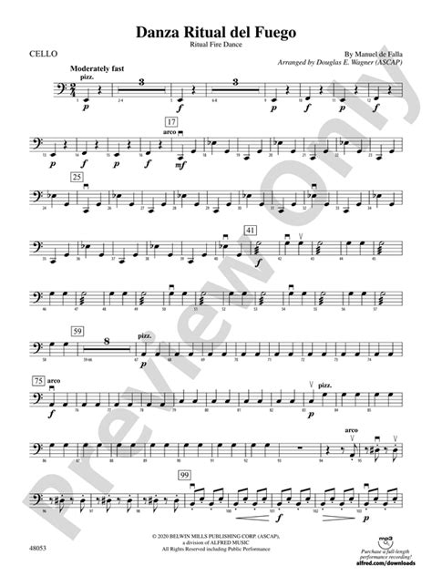 Danza Ritual Del Fuego Cello Cello Part Digital Sheet Music Download