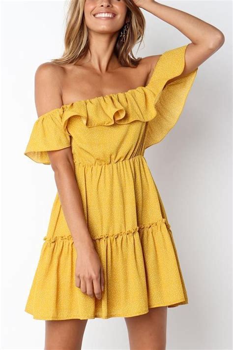 Yellow Dress Casual Casual Party Dresses Sexy Mini Dresses Pretty