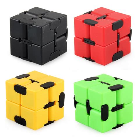 Multi Colored Purple Smooth Infinity Cube Fidget Toys For Stress Relief