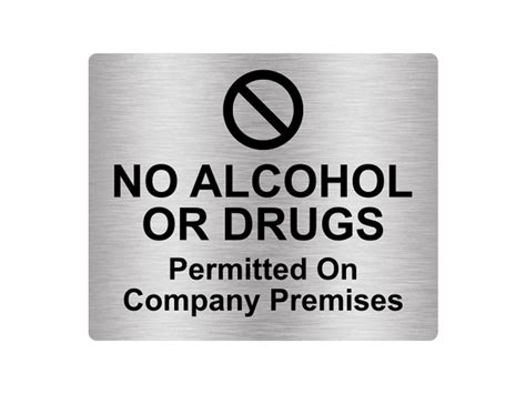 No Alcohol Or Drugs Sign Adhesive Sticker Notice Adhesive Etsy