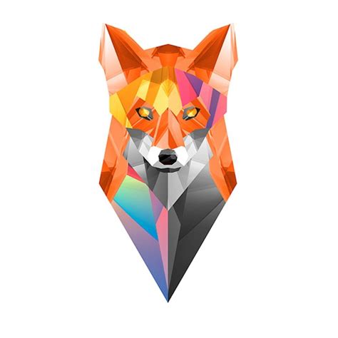 Colorful Geometric Fox By Rawrinhoa Redbubble