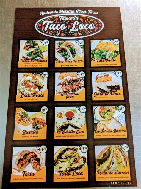 Online Menu Of Taqueria Taco Loco Gainesville Tx