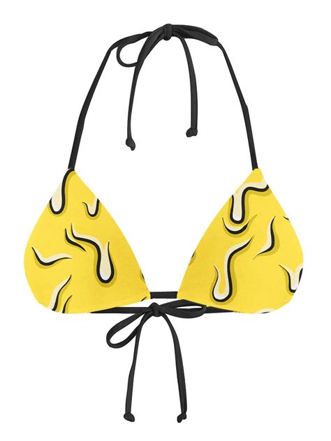 Neon Drippy Yellow Bikini Top Electro Threads