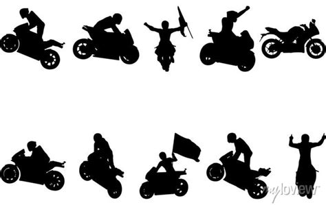 Motogp Bike Silhouette Vector Posters For The Wall Posters Cycle