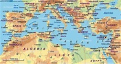 Map of Mediterranean Sea (Region in several countries) | Welt-Atlas.de