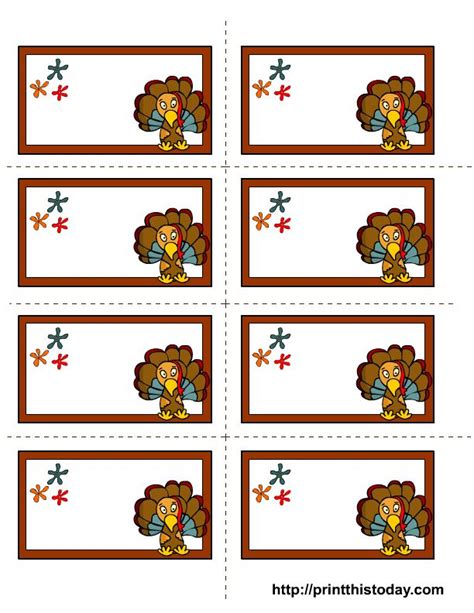Free Printable Template Thanksgiving Tags
