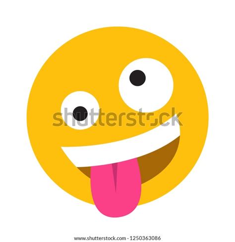 Crazy Face Emoji Vector Stock Vector Royalty Free 1250363086