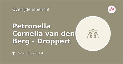 Petronella Cornelia Van Den Berg Droppert 22 05 2014
