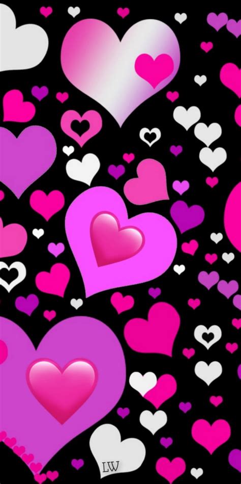 Hearts Galore Cute Corazones Hearts Love Pink Purple Hd Phone