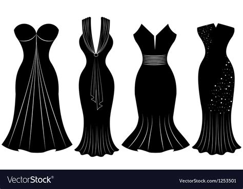 Woman Party Dress Silhouette Royalty Free Vector Image