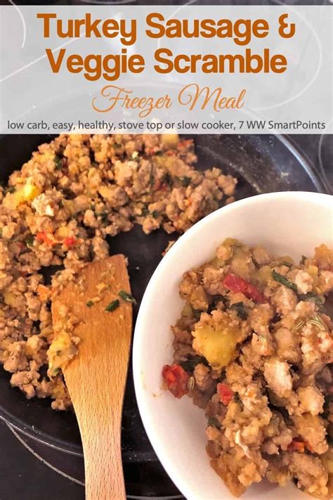 While this pizza crust is simple and easy to make whenever you have that pizza craving, sometimes it's nice to have it ready to go. Make Ahead Low Calorie Ground Turkey and Vegetable Breakfast Scramble Freezer Meal with just 7 ...