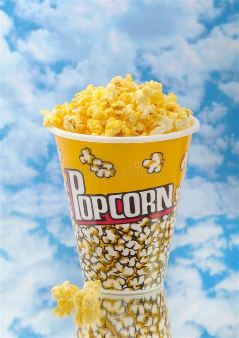 Popcorn On Glass With Cloud Stock Photo Image Of Closeup Salt 20548488