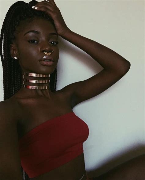 Dark Skinned Black Woman Braids Beautiful Black Women Black People