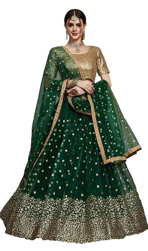 Womens Net Semi Stitched Lehenga Choli Etsy Sequins Lehenga Choli