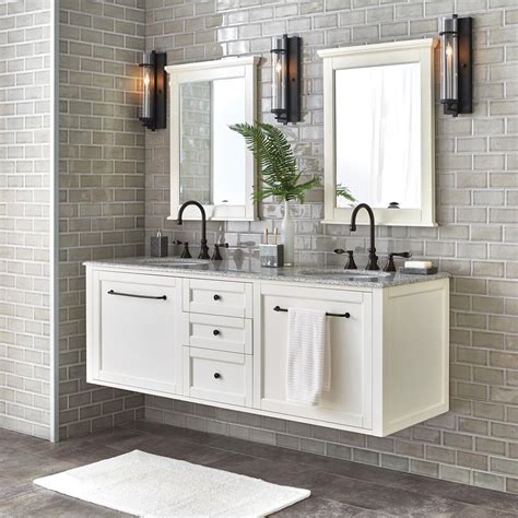 D bath vanity in sequoia with granite vanity top in black with 1,445 reviews. Hamilton Framed Single Wall Bathroom Birch Wood Cabinet ...