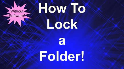 How To Lock A Folder On Windows YouTube