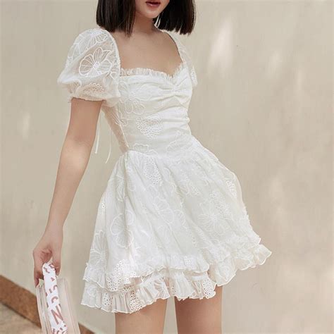 Short Cute White Dress Ubicaciondepersonascdmxgobmx