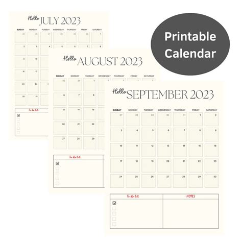 2023 Minimalist Monthly Calendar 2023 Printable Calendar Etsy