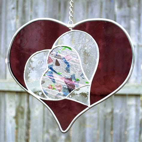 Valentine Heart Stained Glass Suncatcher