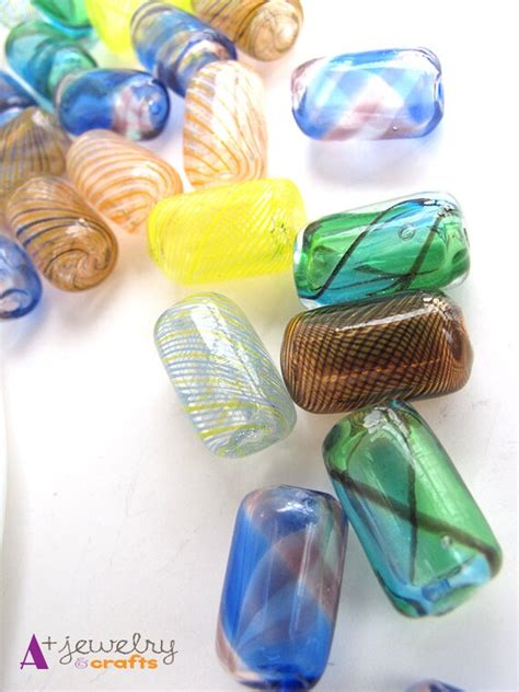 Blown Glass Beads Cylinder Shape Mixed By Aplusjewelrycrafts