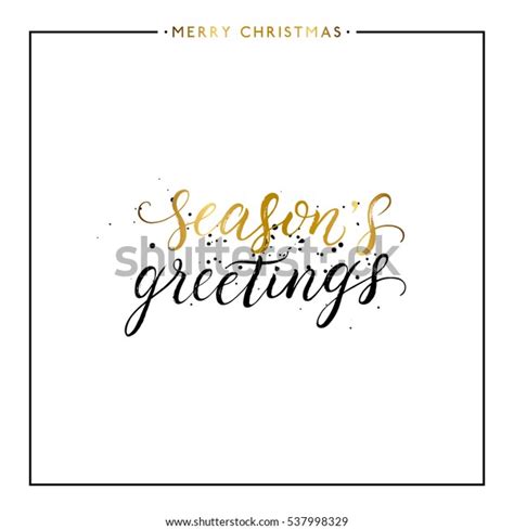 Seasons Greetings Gold Text Black Splashes Stock Vector Royalty Free