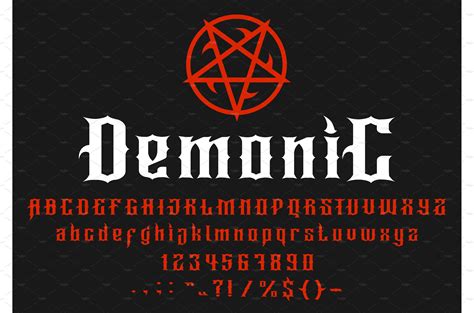 Devil Font Alphabet Horror Type Illustrations ~ Creative Market