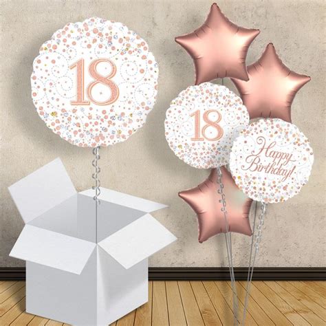 Rose Gold 18th Birthday Balloons Delivered Party Save Smile