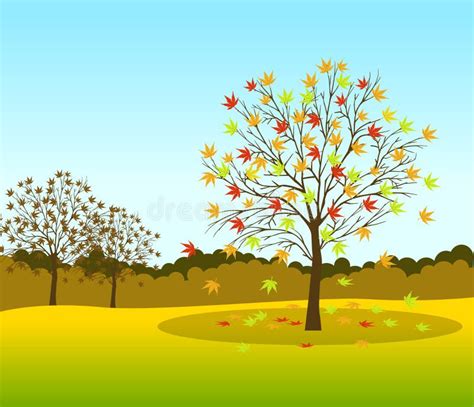 Autumn Landscape Background Vector Illustration Stock Vector