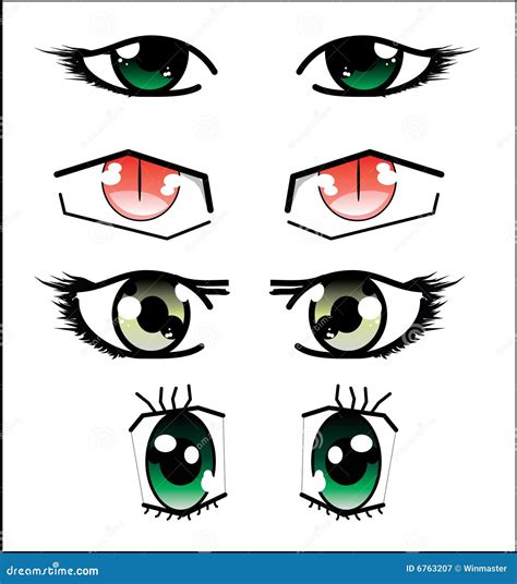 Conjunto De Ojos Del Anime Ilustración Del Vector Ilustración De