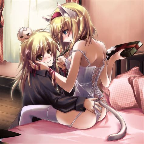 Rule 34 2girls After Kiss Alice Margatroid Animal Ears Ass Ass Grab