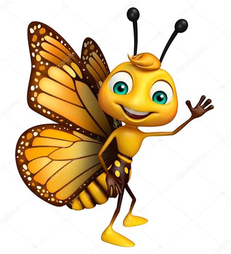 No need to register, buy now! Funny Butterfly cartoon character — Stock Photo ...