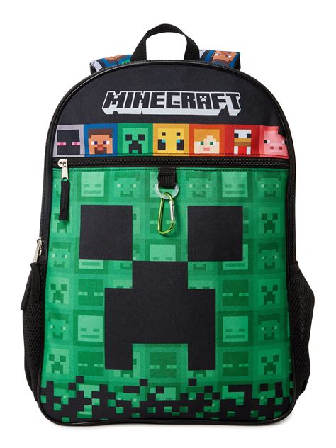 Buy Minecraft Kids Backpack With Lunch Bag 4 Piece Set Green Black