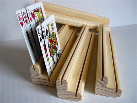 Playing Card Holder Two Level Set Of Four Etsy