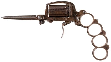 Dolne Patent Apache Style Knuckle Duster Revolver With Dagger Rock