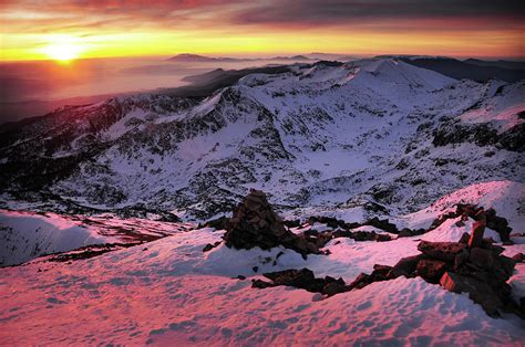 Sunrise Over Snowy Mountains Photograph By Maya Karkalicheva Fine Art