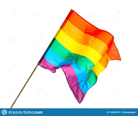 bandera gay del arco iris brillante en el fondo blanco foto de archivo imagen de lesbiana
