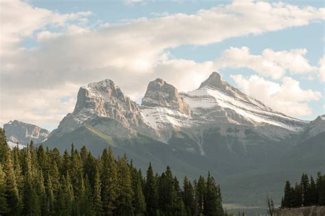 Best Canmore Three Sisters Mountain Landscape Stock Photos Pictures