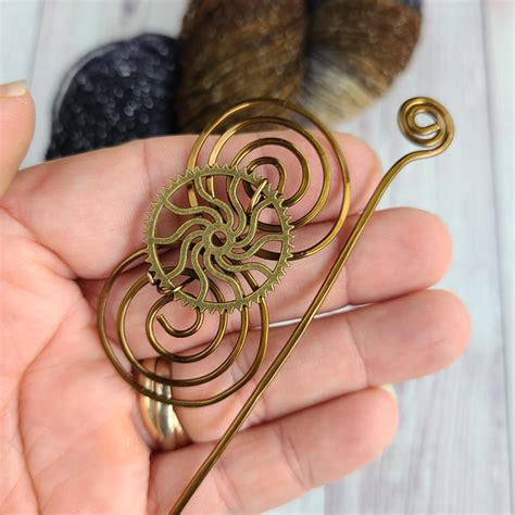 Steampunk Gear Shawl Pin Charmed Vintage Bronze Crafty Flutterby